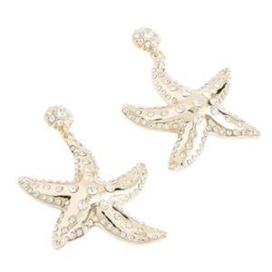 NWT J. Crew Crystal pavé starfish earrings